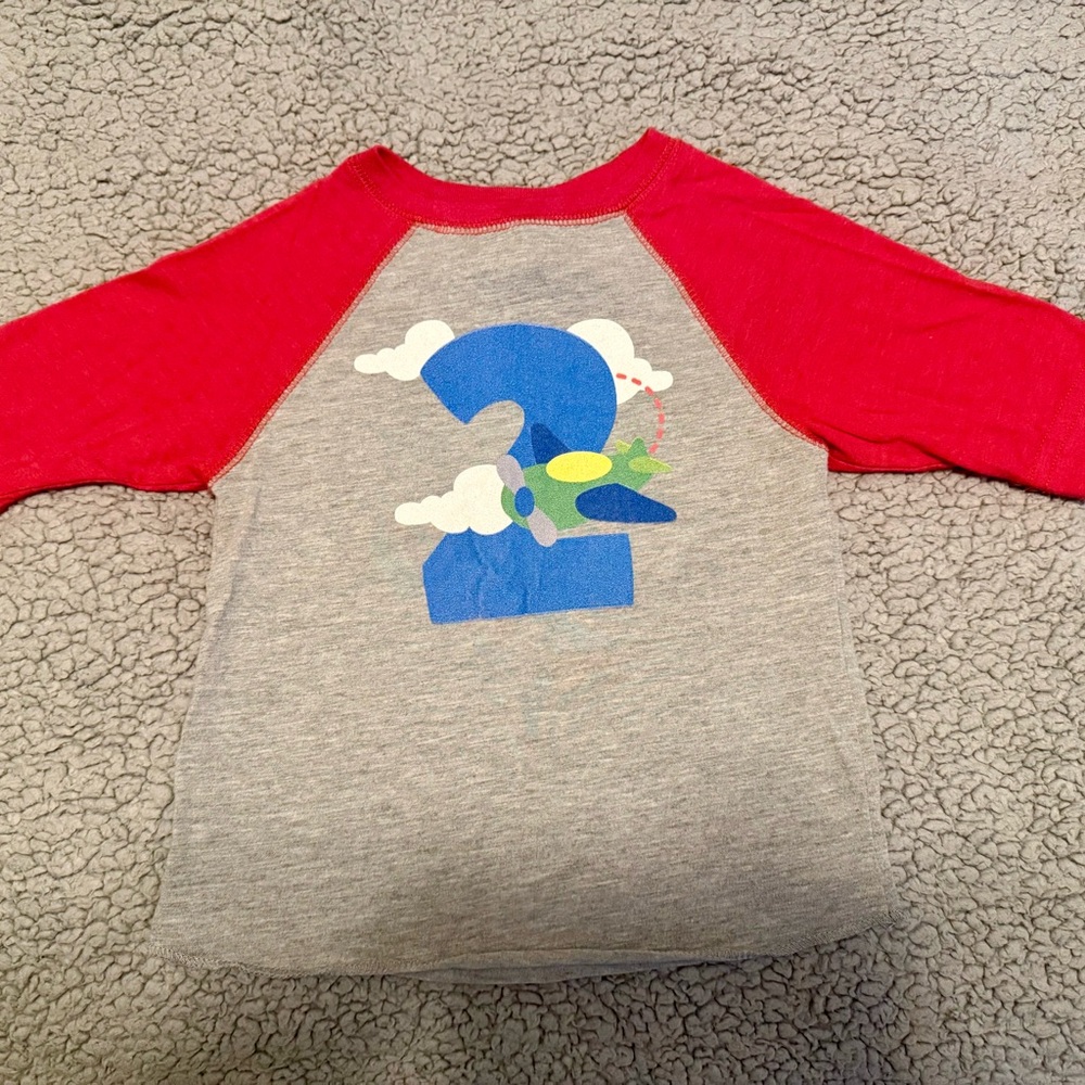 Kids Raglan Sleeve Shirt with Number Print